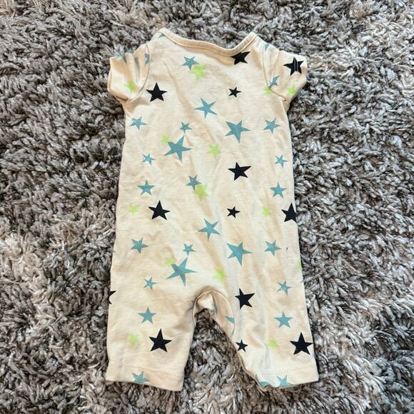 Okie Dokie Romper Baby Boy Gender Neutral Newborn Infant Star Print Shortalls - Picture 2 of 5